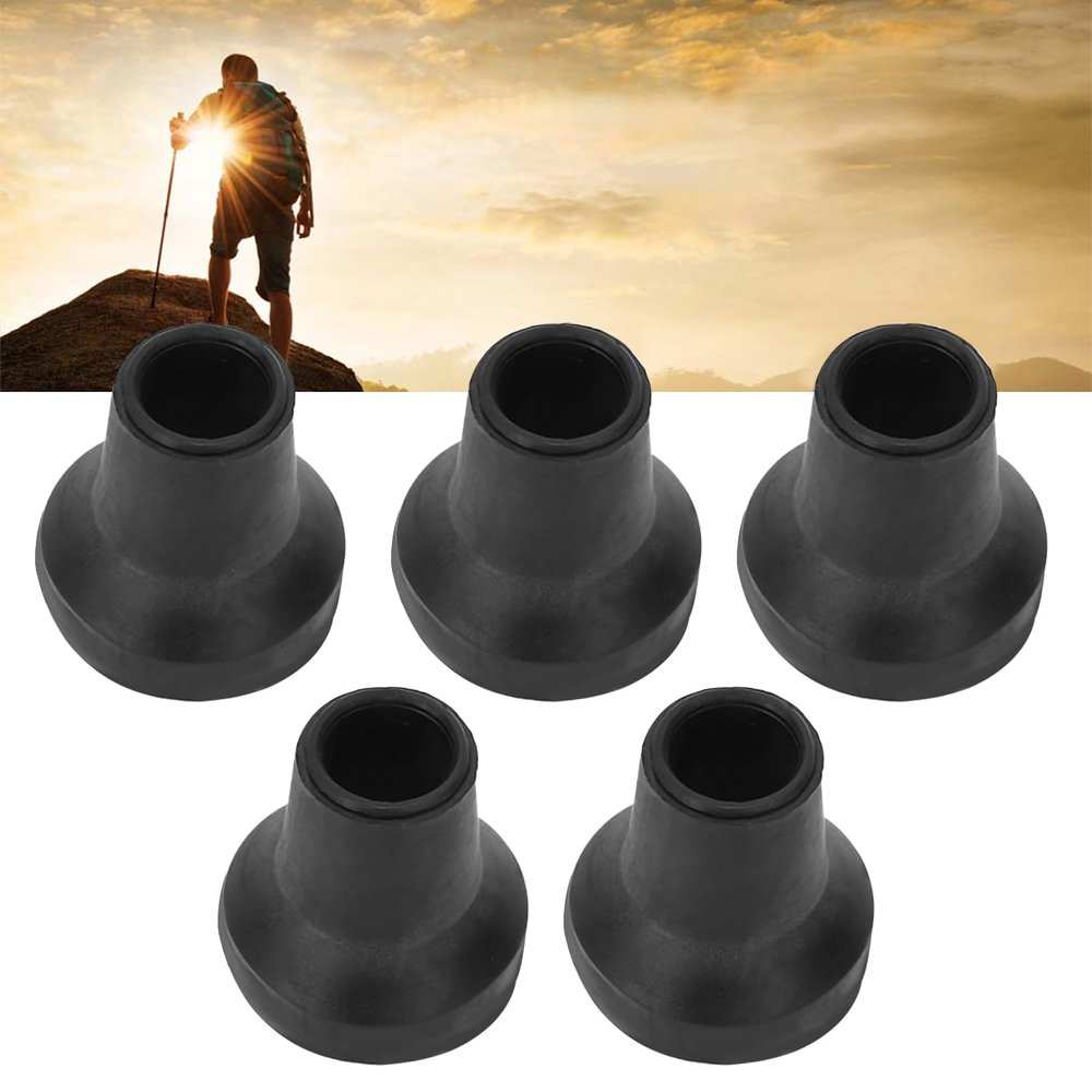 5pcs Walking Cane Rubber Tips Replacement 1 Inch, Crutch Tips 3/4 Inch Heavy Duty Terrain Tip for Cane & Crutch Foot Pad