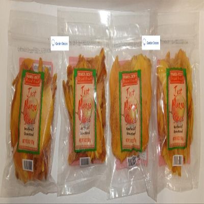 Trader Joe's Dried Fruit Just Mango Slices Unsulfured & Unsweetened 6oz 170g (Four Bags)