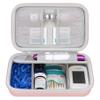 Elonbo Diabetic Supplies Travel Case, Glucose Meter Portable Storage Bag, Diabetic Care Kits Organizer Holder, Diabetic Supply Carrying Case for Glucose Meter Insulin Pen Blood Sugar Test Strips,Gold view 1