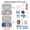 Elonbo Diabetic Supplies Travel Case, Glucose Meter Portable Storage Bag, Diabetic Care Kits Organizer Holder, Diabetic Supply Carrying Case for Glucose Meter Insulin Pen Blood Sugar Test Strips,Gold view 2