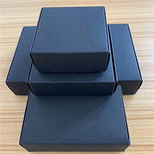 Square Kraft Packaging Box Multi Size Cute Wedding Party Favor Supplies Handmade Soap Chocolate Candy Gift Box 50pcs (Color : Black, Size : 8.5x6x2cm)