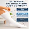 Special Essentials Diabetic Socks for Men & Women  6 Pairs of Non-Binding Extra Wide Top Cotton Neuropathy Socks  Crew Length, White and Gray, 10-13 view 2