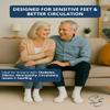 Special Essentials Diabetic Socks for Men & Women  6 Pairs of Non-Binding Extra Wide Top Cotton Neuropathy Socks  Crew Length, White and Gray, 10-13 view 3