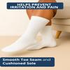 Special Essentials Diabetic Socks for Men & Women  6 Pairs of Non-Binding Extra Wide Top Cotton Neuropathy Socks  Crew Length, White and Gray, 10-13 view 4