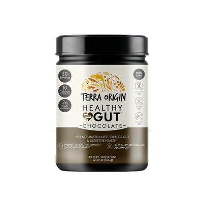 TERRA ORIGIN Healthy Gut Chocolate | 30-Servings with L-Glutamine, Zinc, Glucosamine, Slippery Elm Bark, Marshmallow Root and More!