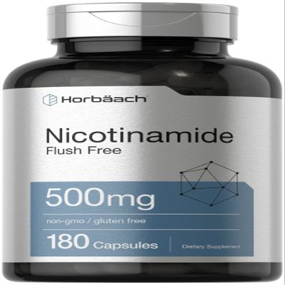 Horbach Nicotinamide 500mg | 180 Capsules | Flush Free Dietary Supplement | Non-GMO and Gluten Free Vitamin