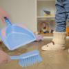 DEPILA Mini Dustpan Brush Set: Cartoon Plastic Pan and Crumb Whisk Broom Cleaning Tool Nesting Tiny Brush for Table Desk Countertop Keyboard Pet Animal Cage Waste Blue dustpan (Color : Onecolor) view 3