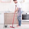 DEPILA Pans with Long Handle Metal Upright Dustpan Heavy Duty Stand Up Dustpans for Lobby Garage Home and Yard Round dustpan (Color : Silver, Size : 85.5X27.5CM) view 4