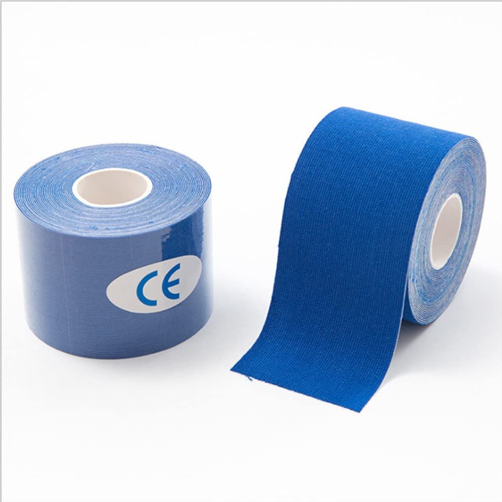 Kinesiology Tape Sports Tapes Elastic Freely Cut for Muscle Back Shoulder Elbow Waist Ankle Polyester Waterproof (Royal Blue, 5CM*5M)