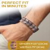Feraco 3X Strength Copper Bracelets for Men Magnetic Bracelet with 3 Row Neodymium Magnets Adjustable Length, Pure Copper Jewelry Gifts for Men (Copper, Tyre Graphics) view 4