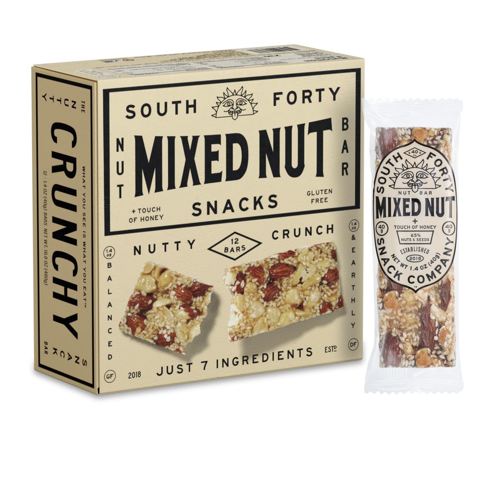 SOUTH 40 SNACKS Mixed Nut Bar 12 Count, 1.4 OZ