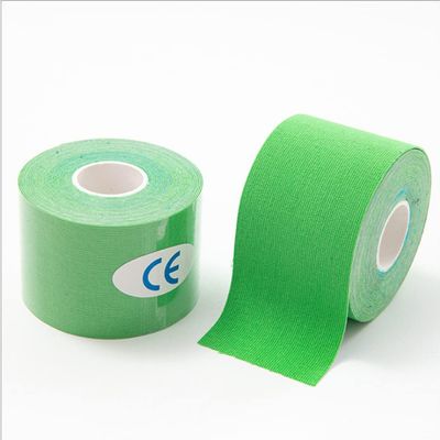 Kinesiology Tape Sports Tapes Elastic Freely Cut for Muscle Back Shoulder Elbow Waist Ankle Polyester Waterproof (Green, 5CM*5M)