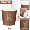 Gerrii 1000 Pcs Small Coffee Cups Paper Espresso Cups Disposable Mini Hot Cups Hot Cold Drinking Cups for Travel, Party, Tea, Bathroom, Picnic, Events, Brown (4 oz) view 2