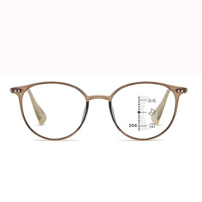FREAZE Retro Readers Round Frame Reading Glasses Unisex 1.0+ 1.5+ Blue Light Blocking Computer Eyewear Multifocus Eyeglasses (Color : Cold Tea Gold, Size : 1.0)