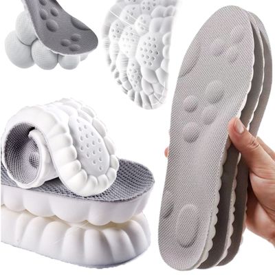 4D Constant Temperature Comfort Starter U-Shape Insoles, Memory Foam Insoles, Deodorant, Breathable, Sweat-Absorbing, High-Elastic, Shock-Absorbing Insoles (Grey,EU 43-44)