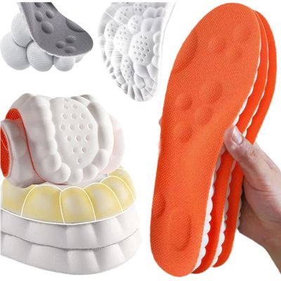 4D Constant Temperature Comfort Starter U-Shape Insoles, Memory Foam Insoles, Deodorant, Breathable, Sweat-Absorbing, High-Elastic, Shock-Absorbing Insoles (Orange,EU 39-40)