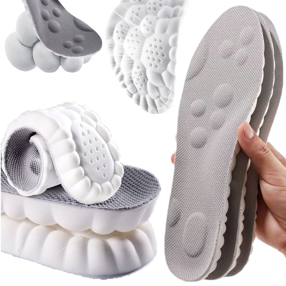 4D Constant Temperature Comfort Starter U-Shape Insoles, Memory Foam Insoles, Deodorant, Breathable, Sweat-Absorbing, High-Elastic, Shock-Absorbing Insoles (Grey,EU 39-40)