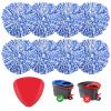 8 Pack RinseClean Spin Mop Replacement Head Refills with 1 Rotating Mop Base Compatible with O Ceda RinseClean 2 Tank System, Blue Microfiber Mop Refills for Floor Cleaning view 1