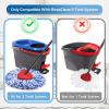 8 Pack RinseClean Spin Mop Replacement Head Refills with 1 Rotating Mop Base Compatible with O Ceda RinseClean 2 Tank System, Blue Microfiber Mop Refills for Floor Cleaning view 2