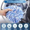 8 Pack RinseClean Spin Mop Replacement Head Refills with 1 Rotating Mop Base Compatible with O Ceda RinseClean 2 Tank System, Blue Microfiber Mop Refills for Floor Cleaning view 3