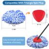 8 Pack RinseClean Spin Mop Replacement Head Refills with 1 Rotating Mop Base Compatible with O Ceda RinseClean 2 Tank System, Blue Microfiber Mop Refills for Floor Cleaning view 4
