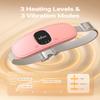 iDOO Heating Pad for Period Cramps, FSA Eligible Items, Valentines Gifts for Her Women Girls, Portable Heating Pad, Cordless Back Belly Heat Pad for Menstrual Cramps Relief, Period Heating Belt, Pink view 3
