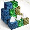 24 Boxes Tissues Cube Box Facial Tissues Boxes Geometry Flower Designed Tissues 2 Ply 80 Sheets Each Box Facial Tissues Household Tissues for Bathroom Kitchen Bedroom (Geometry) view 1