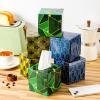 24 Boxes Tissues Cube Box Facial Tissues Boxes Geometry Flower Designed Tissues 2 Ply 80 Sheets Each Box Facial Tissues Household Tissues for Bathroom Kitchen Bedroom (Geometry) view 3