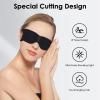 FRESHME Zero Pressure Sleep Mask - Lightweight Breathable Blockout Eye Mask for Sleeping with Ear Hanging Elastic Strap for All Sleep Positions Men Women Soft and Comfortable Black Eye Blinder Travel view 4