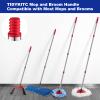 TIDYKITC Mop Replacement Handle Compatible with Ocedar Mop Head and Broom, 4-Section 30" to 58" Spin Mop Stick Compatible with O Cedar Mop Replace Base (Mop Base&Refill not Included) view 2