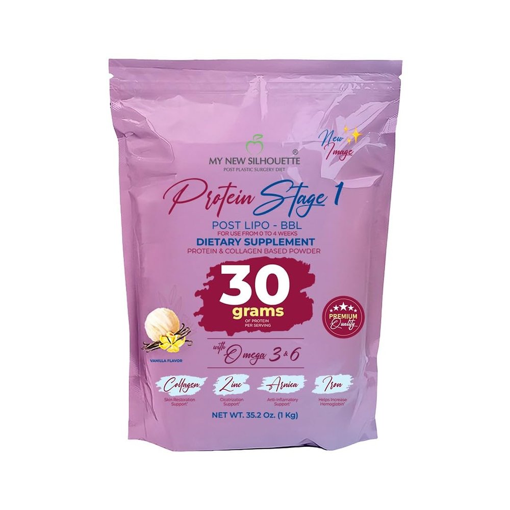 MI NUEVA SILUETA My New Silhouette Protein Post BBL Stage 1 (vainillA) omegas 3, 6, 9 potentialized with Thirty Grams of Protein per Shake