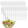 PARTY BARGAINS 8.75" Disposable Clear Plastic Serving Forks, 24 Pack, Heavy Duty Kitchenware Serving Fork Utensil for Wedding, Catering Services, Buffet, Birthday Parties view 1