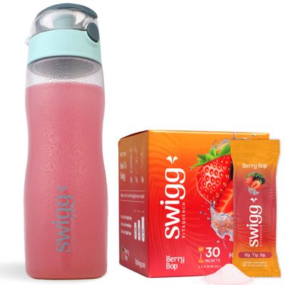 Electrolytes Powder No Sugar with Sports Water Bottle | 2500 mcg B12, C + D + B6, Folate, Iron Zinc + More