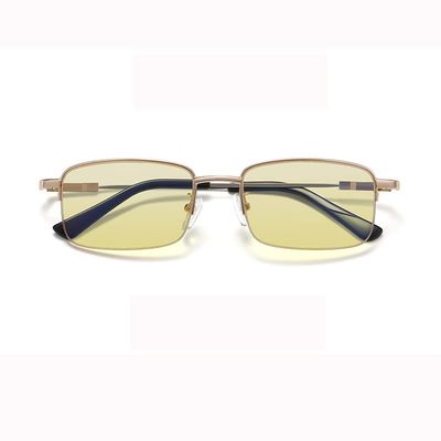 FREAZE Business Frames Eyeglasses for Men 1.0-3.5 Blue Light Blocking ComputerReading Glasses Progressive Multifocus Eyewear (Color : Gold, Size : 1.5)