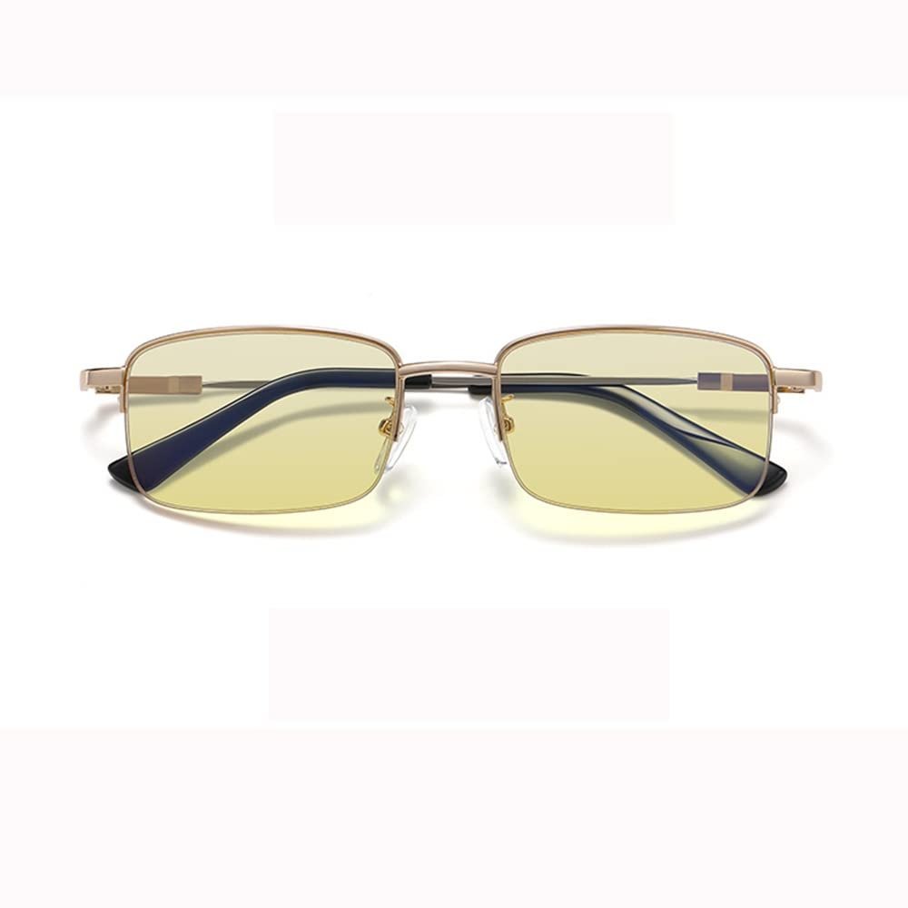 FREAZE Business Frames Eyeglasses for Men 1.0-3.5 Blue Light Blocking ComputerReading Glasses Progressive Multifocus Eyewear (Color : Gold, Size : 1.5)