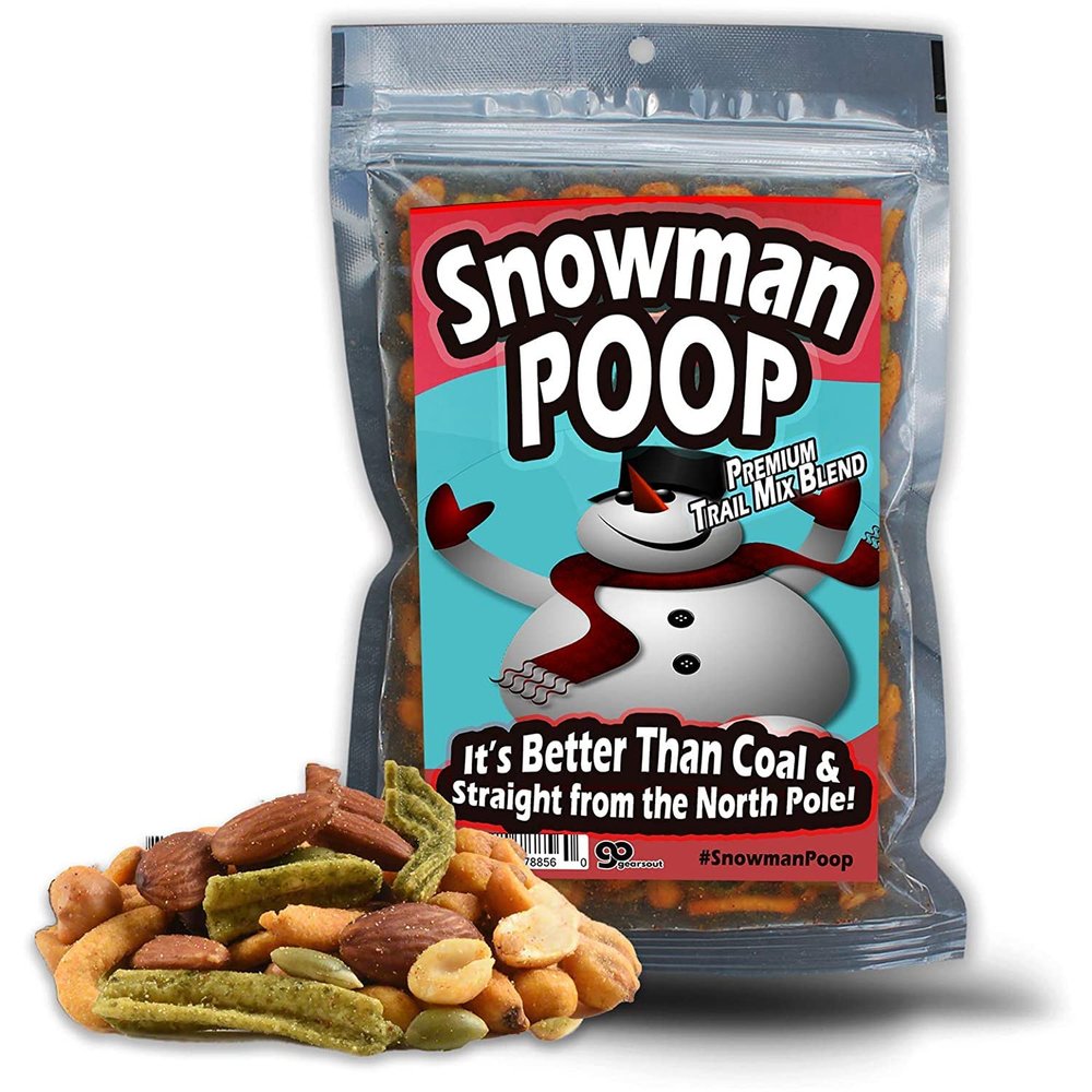 Funny Christmas Premium Trail Mix - Hilarious Stocking Stuffers for Men Food Spicy Gifts for Women - Unique Foods Gifts and Gourmet Basket Ideas Care Packages Christmas Gag Gifts for Adults Teenagers Coworkers Friends (Snowman Poop)