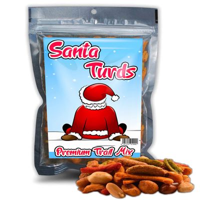 Funny Christmas Premium Trail Mix - Hilarious Stocking Stuffers for Men Food Spicy Gifts for Women - Unique Foods Gifts and Gourmet Basket Ideas Care Packages Christmas Gag Gifts for Adults Teenagers Coworkers Friends (Santa Turds)