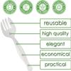 PARTY BARGAINS 8.75" Disposable White Plastic Serving Forks, 24 Pack, Heavy Duty Kitchenware Serving Fork Utensil for Wedding, Catering Services, Buffet, Birthday Parties view 4