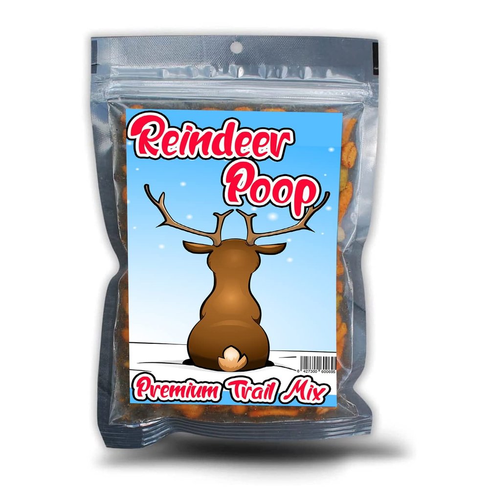 Funny Christmas Premium Trail Mix - Hilarious Stocking Stuffers for Men Food Spicy Gifts for Women - Unique Foods Gifts and Gourmet Basket Ideas Care Packages Christmas Gag Gifts for Adults Teenagers Coworkers Friends (Reindeer Poop)