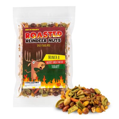 Funny Christmas Premium Trail Mix - Hilarious Stocking Stuffers for Men Food Spicy Gifts for Women - Unique Foods Gifts and Gourmet Basket Ideas Care Packages Christmas Gag Gifts for Adults Teenagers Coworkers Friends (Reindeer Nuts)