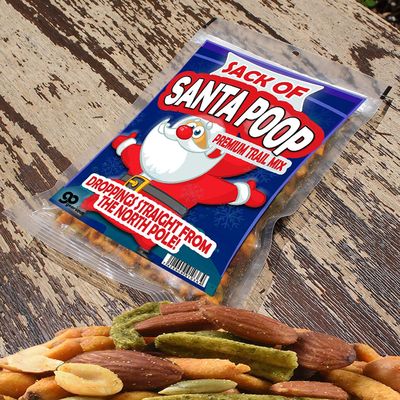 Funny Christmas Premium Trail Mix - Hilarious Stocking Stuffers for Men Food Spicy Gifts for Women - Unique Foods Gifts and Gourmet Basket Ideas Care Packages Christmas Gag Gifts for Adults Teenagers Coworkers Friends (Santa Poop)