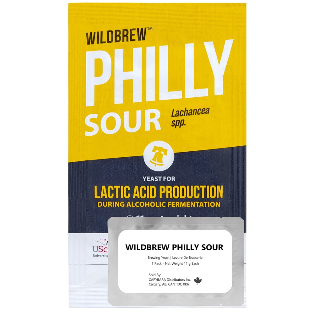 WildBrew Philly Sour Brewing Yeast (1 Pack) - Sour Beer Yeast - Make Beer At Home - 11 g Sachets - Lachancea spp. - Sold by CAPYBARA Distributors Inc.