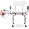 360 Shower Chair for Swivel, Non-Slip Safety Shower Seat with Arms and Back, Heavy Duty Medical Obese Portable Bath Seat Adjustable Shower Bench, for Elderly & Disabled view 2