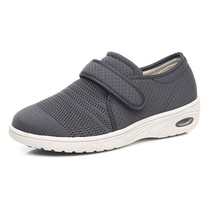 YIGATE Womens Mens Diabetic Shoes, Breathable Orthopedic Slippers Non-Slip Adjustable Walking Sneaker Comfortable House Shoes for Arthritis Diabetes Plantar Fasciitis,Grey,4.5
