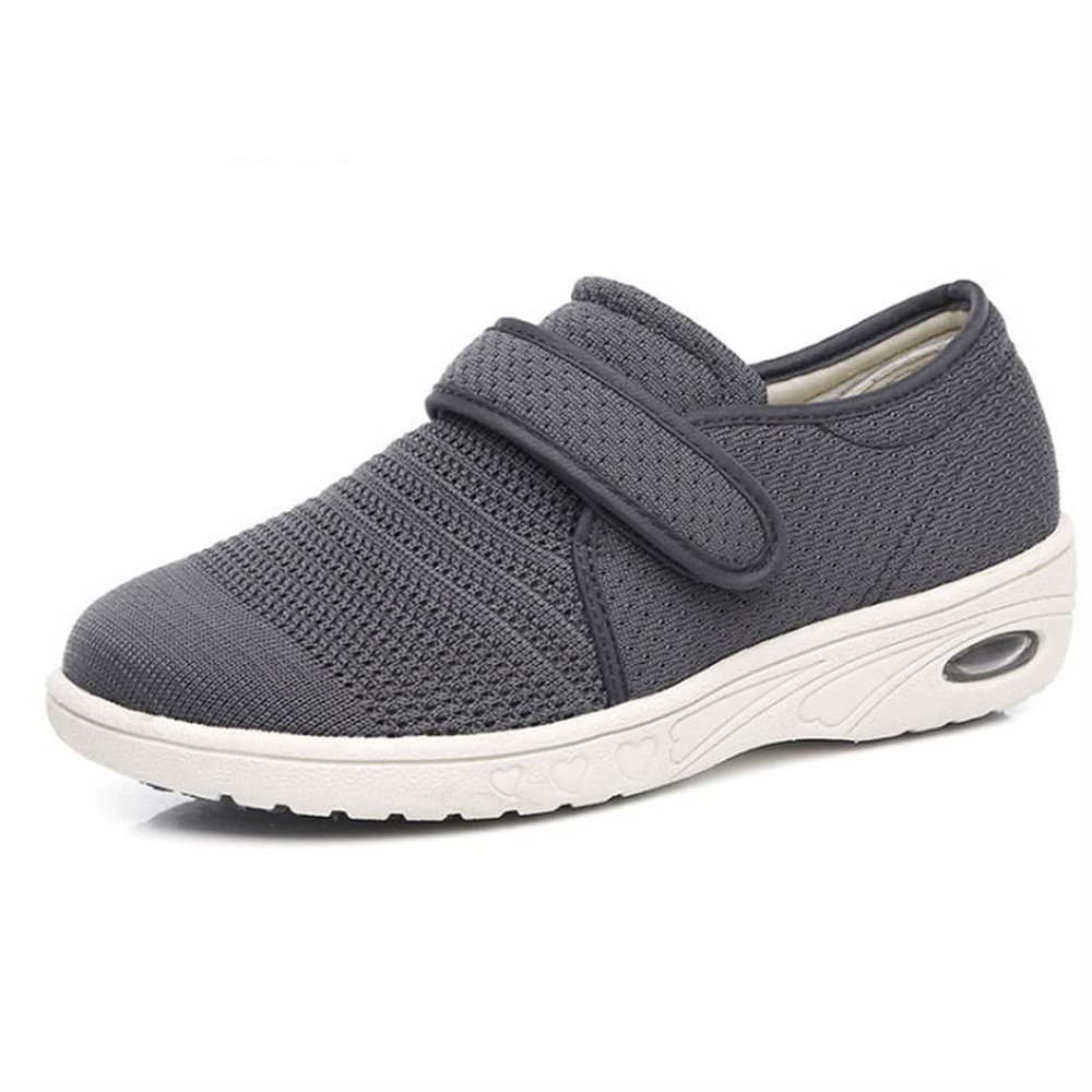 YIGATE Womens Mens Diabetic Shoes, Breathable Orthopedic Slippers Non-Slip Adjustable Walking Sneaker Comfortable House Shoes for Arthritis Diabetes Plantar Fasciitis,Grey,4.5