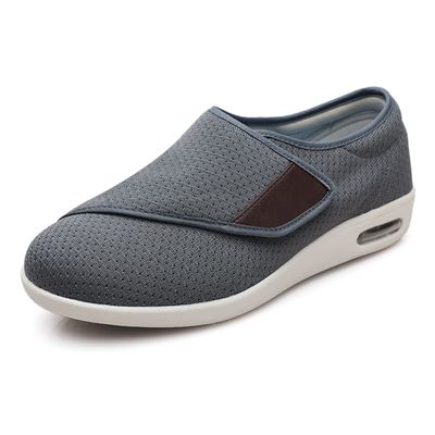 Men's Diabetic Shoes, Wide Fit Edema Shoes Memory Foam Walking Slippers Comfy Arthritis Swollen Feet House Sneakers,Grey,5