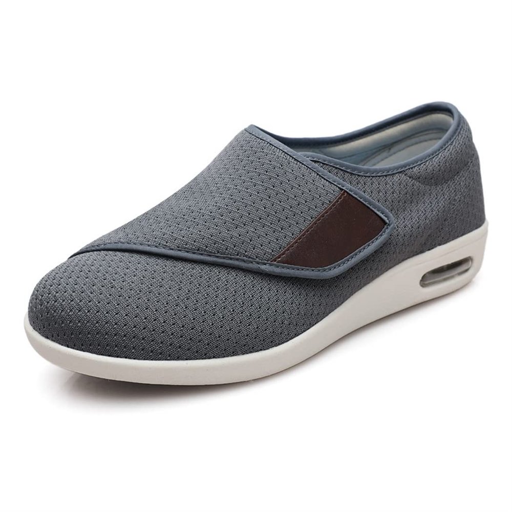 Men's Diabetic Shoes, Wide Fit Edema Shoes Memory Foam Walking Slippers Comfy Arthritis Swollen Feet House Sneakers,Grey,5