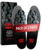 2 Packs of Work Comfort Orthotic Insoles - Anti Fatigue Shoe Insert Men Women - Low Arch Support - Shock Absorption - Foot Pain Relief - Work Boot Insoles (S, Black) view 1