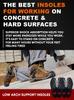 2 Packs of Work Comfort Orthotic Insoles - Anti Fatigue Shoe Insert Men Women - Low Arch Support - Shock Absorption - Foot Pain Relief - Work Boot Insoles (S, Black) view 3