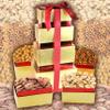 Anna and Sarah Christmas Tower Box, Caramel Popcorn, California Pistachio, Mini Pretzel, Cinnamon Pecan, Birthday Party, Gifts for Men, Fathers, Dad, Women, Friends view 3